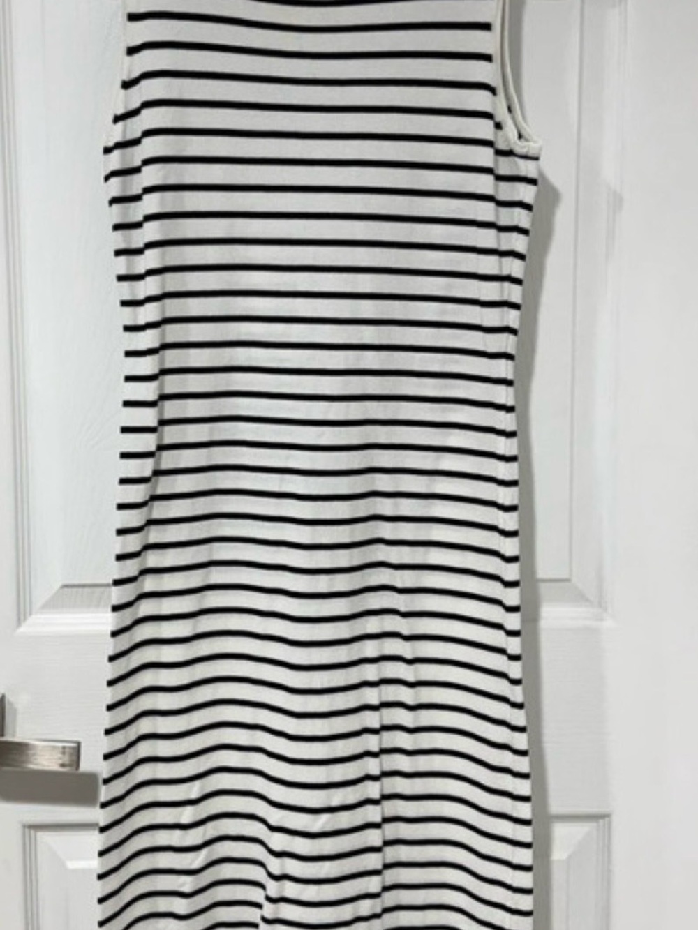 So Me White and Black Striped Midi Dress NWOT